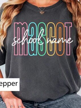 Custom Mascot School Name Shirt, Personalized School Spirit Tee